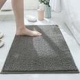 thumbnail image 1 of Chenille Bath Rug | 16x24 Inch Non-Slip Absorbent Bath Mat | Soft Dense Short Pile Carpet for Bedroom & Bathroom Flooring | Modern Home Decor in Multiple Colors, 1 of 6