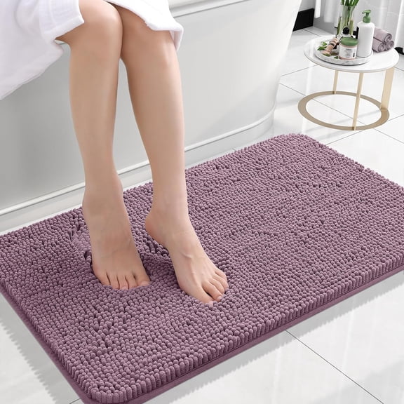 Chenille Bath Rug 24" X 16" Deep Plum