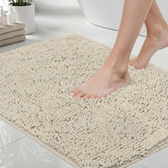 Chenille Bath Rug Mat 60" X 24" Dusty Cloud