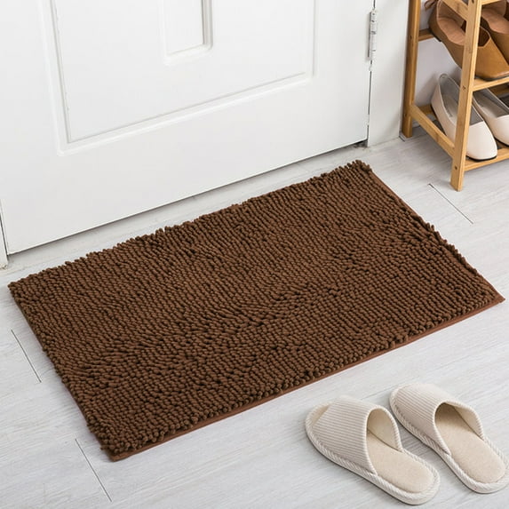 Chenille Bath Rugs Ultra Soft Washable Large Size Non-Slip Bathroom Floor Mat Dry Fast Water Absorbent 24 x 36 in