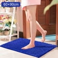 thumbnail image 1 of Chenille Bathroom Mat, 24 x 35 Inch Non-Slip Absorbent Floor Rug, Machine Washable Polyester Shaggy Carpet, for Bathroom, Kitchen, and Hallway, Dark Blue, 1 Count, 1 of 9