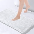thumbnail image 1 of Chenille Bathroom Rugs Mat 24"x17", Non-Slip Bath Mat for Bathroom Floor, Washable Soft Thick Water Absorbent Microfiber Shower Mat, White, 1 of 6