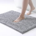 thumbnail image 1 of Chenille Bathroom Rugs Mat 32"x20", Non-Slip Bath Mat for Bathroom Floor & BathTub, Washable Shower Shag Bath Rugs, Soft Fluffy Thick Water Absorbent Microfiber Shower Mat, Gray Heather, 1 of 6
