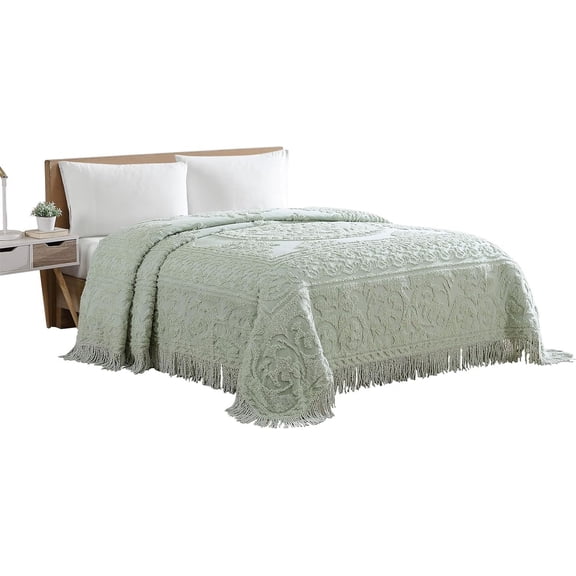 Chenille Bedspread Full Size Sage