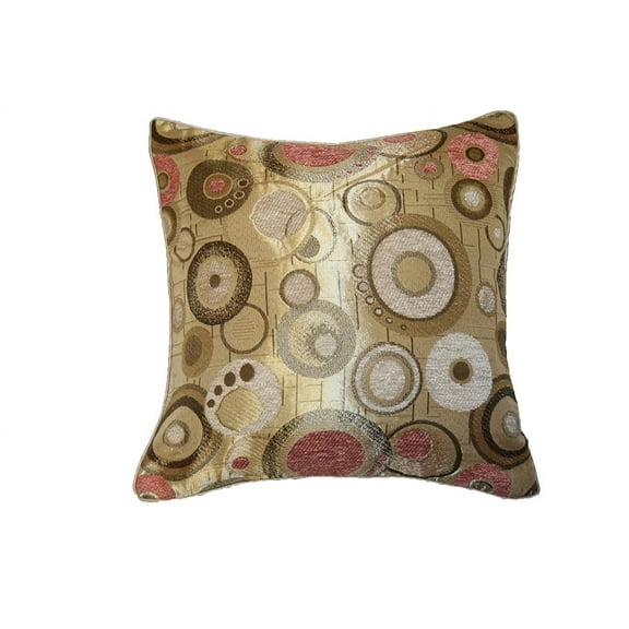 Chenille Candy 17" X 17" Decorative Throw Pillow - Beige / Peach