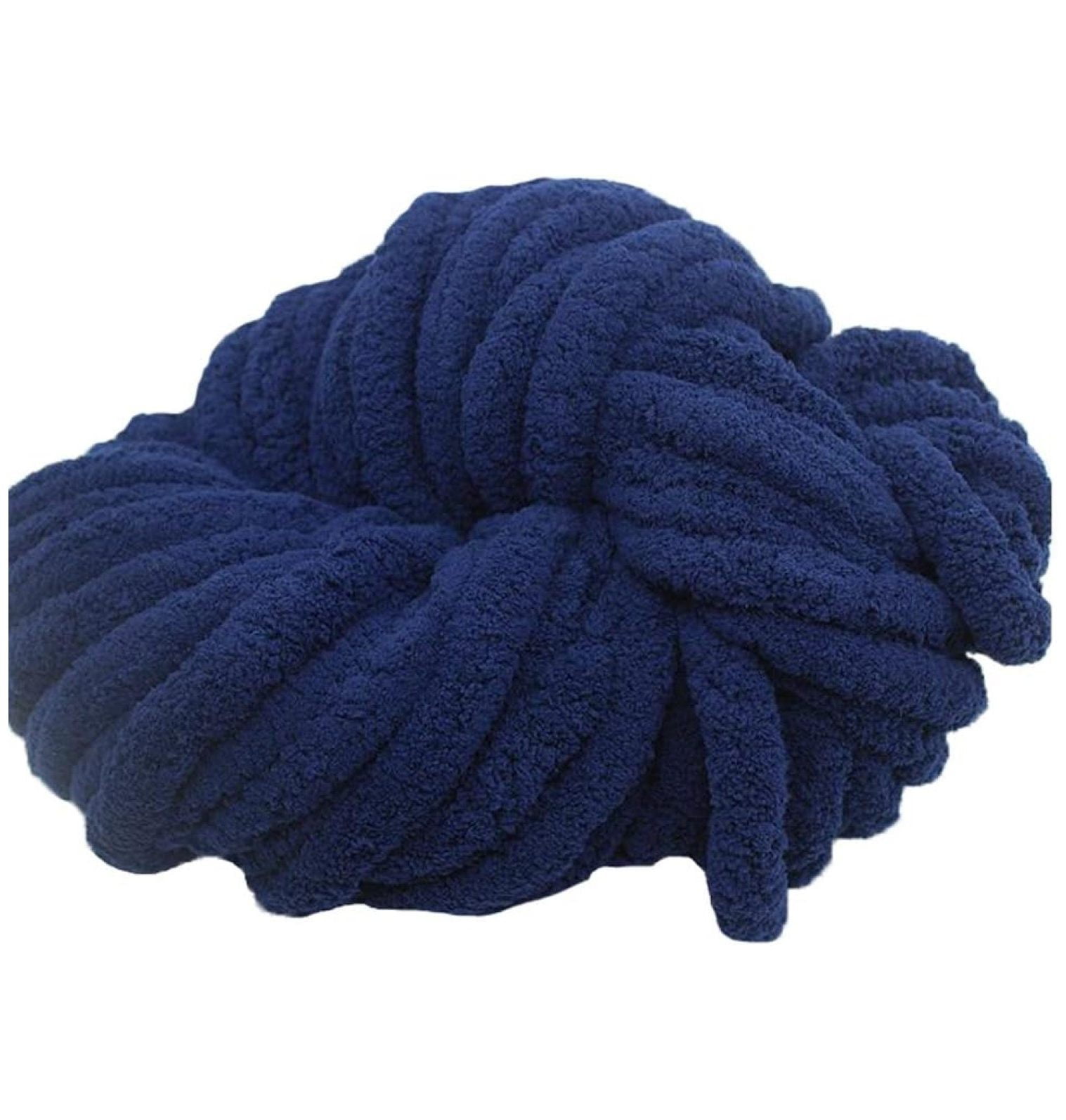 Chenille Chunky Knit Yarn,Navy 1kg Chenille Yarn,Extreme Knitting Yarn