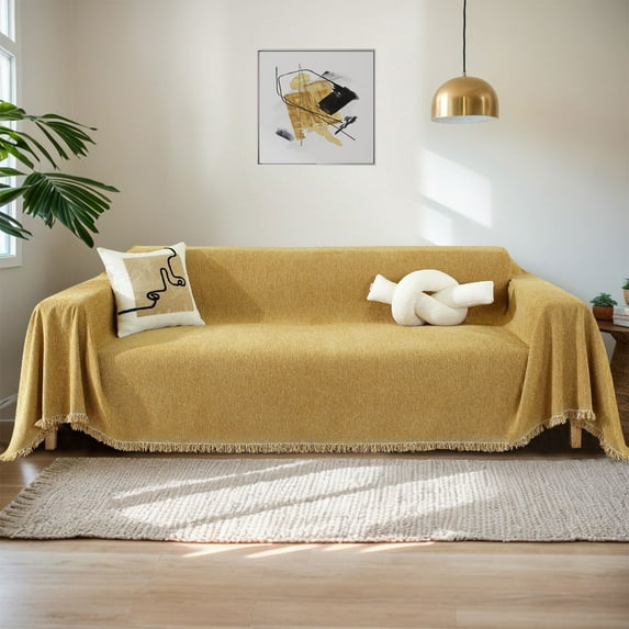 Chenille Couch Cover Pet Friendly Sofa Cover Washable Reversible Sofa Slipcover for Sectional Sofa, Loveseat, 2 or 3 Cushion Couch, Corner Sofa, Futon Cover