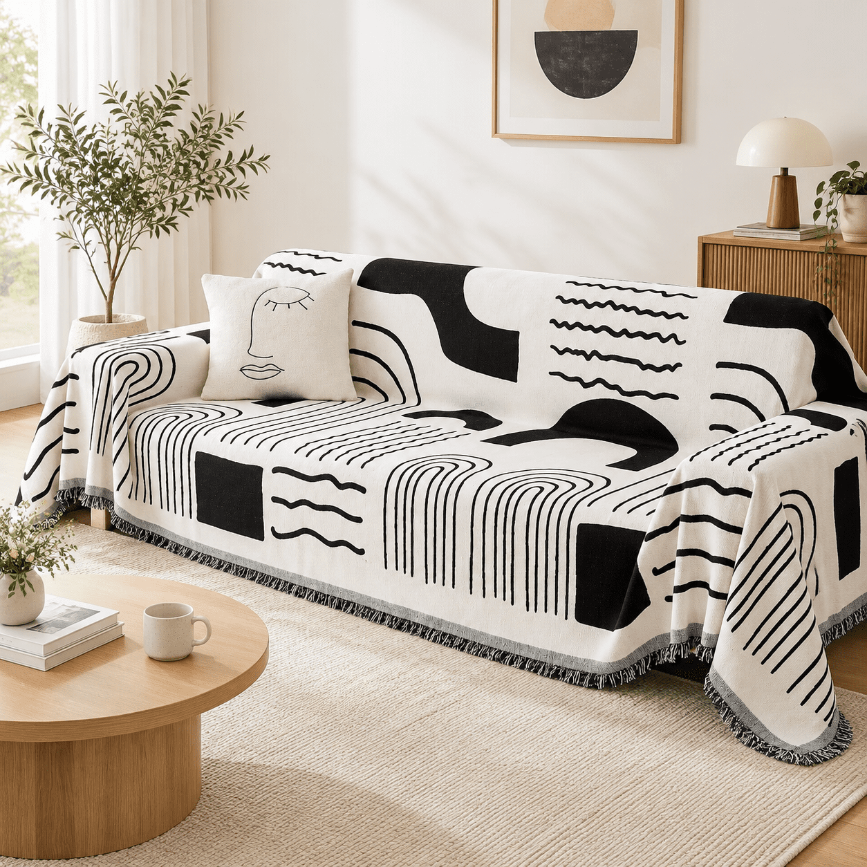 Chenille Couch Cover Tassels Sofa Washable 71