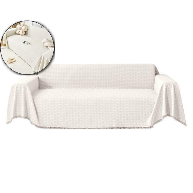 Chenille Couch Cover for Dogs, Sofa Cover, Couch Slipcover Covers for Cushion, Furniture Protector with Tassels for Pets Washable, 35.4"x35.4"