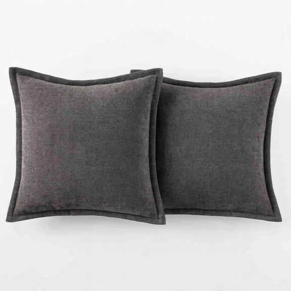 Chenille Decorative Throw Pillow Covers 2-Pack, Soft Textured Cushion Covers for Couch Sofa Bed, Durable Thick Weave Home Decor Accent with Hidden Zipper