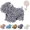 thumbnail image 1 of Chenille Dog Towel,Fuzzy Ball Hand Towels for Bathroom,Hanging Cute Puppy Hand Drying Puff,Fluffy Cartoon Puppy-Shaped Washrag,Absorbent Irregular Shape Animal Towels with Hanging Loop(Gray), 1 of 7