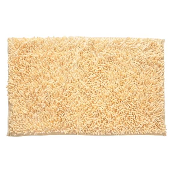 Chenille Door Mat Absorbent Bathroom Entrance Rug Non Slip Washable Floor Mat 16 x 24 Inch Beige