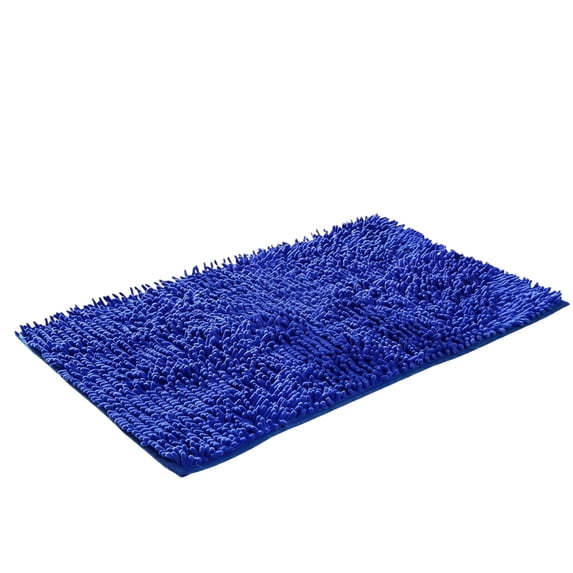 Chenille Door Mat Absorbent Bathroom Entrance Rug Non Slip Washable Floor Mat 16 x 24 Inch Royal Blue