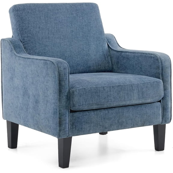 PEXMOR Chenille Fabric Accent Chairs with Arms, Mid Century Modern Upholstered Armchair, Chairs Reading, Soft Single Sofa for Living Room