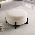 thumbnail image 1 of Chenille Fabric Square Ottoman, Plush Button-Tufted Accent Piece Perfect as a Footrest or Extra Seating, Complements Modern and Sectional Sofas, Beige (29"L x 29"W), 1 of 3