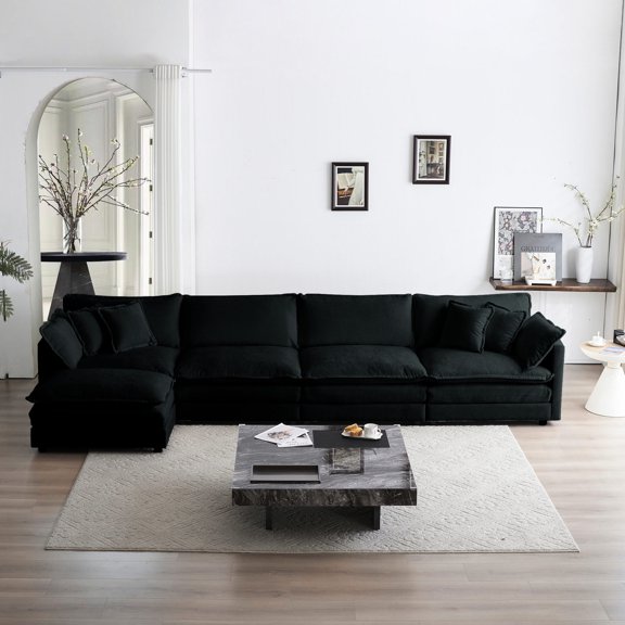 Chenille Fabric and Sponge - Modular Sofa Design - Living Room Hangout - Body Relaxation