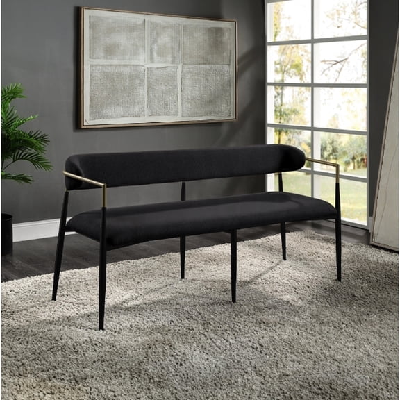 Chenille Finish Bench with Table | Soft Foam Filled Comfort | Durable Construction | Elegant for Entryway Decor