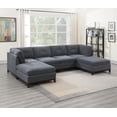 thumbnail image 1 of Chenille Gray Living Room Furniture Sectional Sofa U-Shaped Couch Corner Wedge Chaise Ottoman Cushion Chairs Tufted 6pcs Set, 1 of 7