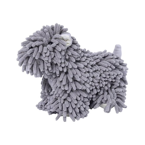 Chenille Hand Towel - Cute Cartoon Dog Plush Fuzzy Ball Hand Towel, Super Absorbent Hanging Kitchen & Bathroom Towels for Kids, Soft Hand Drying Puff for Bath, Washstand