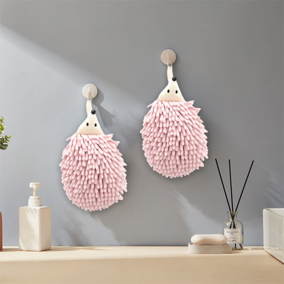 Chenille Hand Towel Set, Hedgehog Hanging Hand Towel, Cute Absorbent Hand Wipe Ball, Microfiber Bathroom Kitchen Towels, Quick Dry Washcloths, Decorative Hanging Towels Set