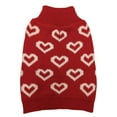 thumbnail image 1 of Chenille Hearts Dog Sweater in Red - Cozy Dual Texture Heart Design with Leash Hole, 1 of 2