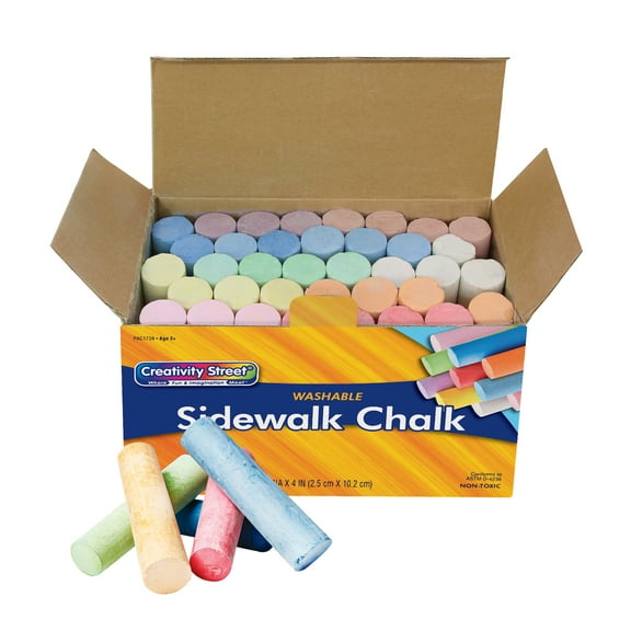 Creativity Street Sidewalk Chalk, Assorted Colors, 4", 36 Pieces