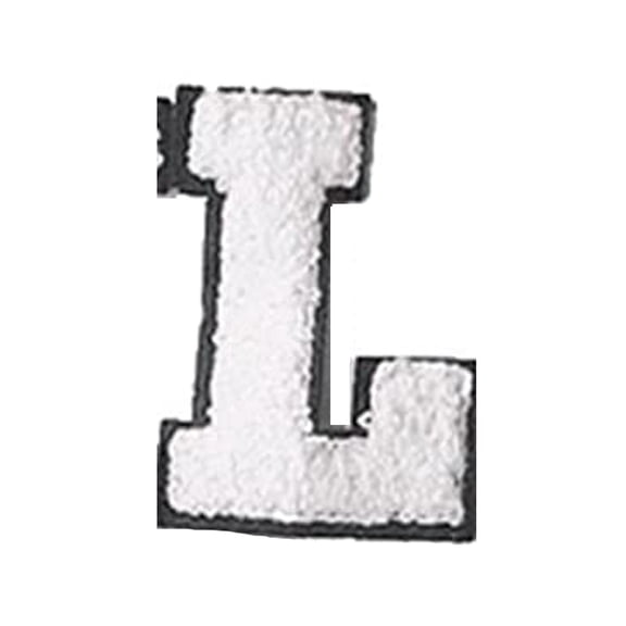 Chenille Letter, Custom Embroidered Patch, 2.75 In, White Iron on Letters, Patch for Jeans, Apparel Customization, Casual Outerwear, 1 Pc