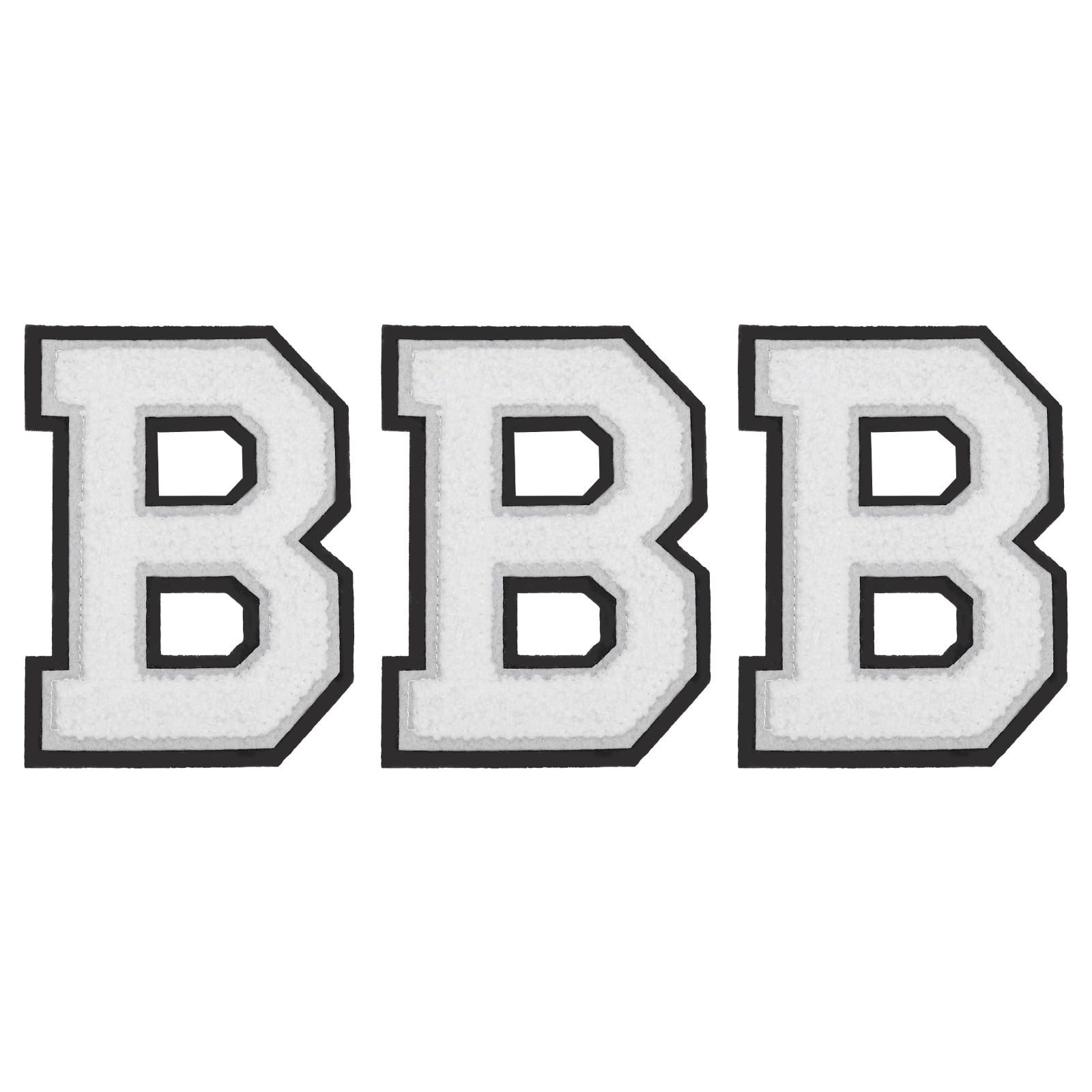 B Patch Chenille Letters B Patches 4-1/2 Inch Iron on Letters B Patches Black ...
