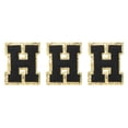 thumbnail image 1 of Chenille Letters H Patches Large Size 80mm/3.15 Inch Golden Glitter for Clothing,Shoes,Hats 3PCS(Black), 1 of 5