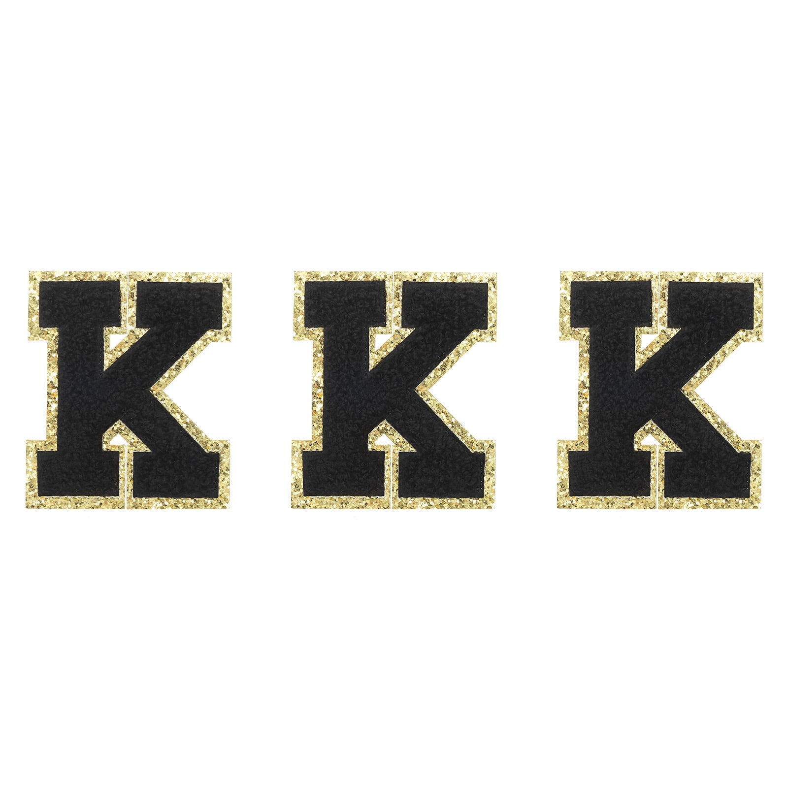 Chenille Letters K Patches Large Size 80mm/3.15 Inch Golden Glitter for ...