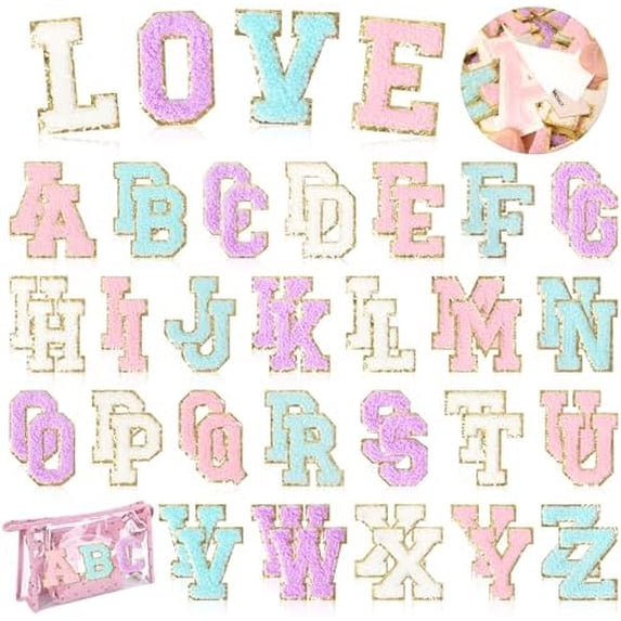 Chenille Letters Patches Self-Adhesive for Clothing: 52pcs Classic ...