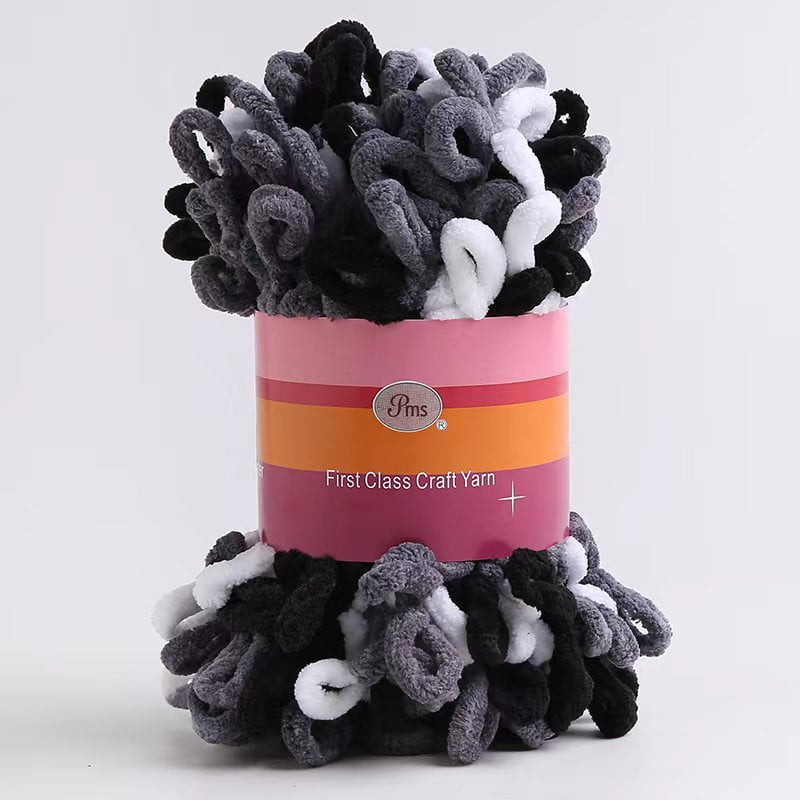 Chenille Loop Yarn, Puffy Yarn Chunky Craft Finger Knitting Loopy Yarn ...