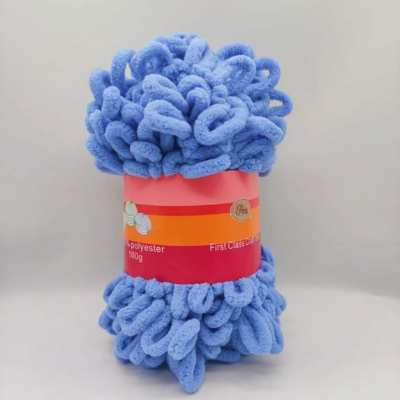 Chenille Loop Yarn, Puffy Yarn Chunky Craft Finger Knitting Loopy Yarn, Soft and Light Material, Perfect for DIY Hand Woven Knitting Crafts Supplies(1 Roll,26ft)