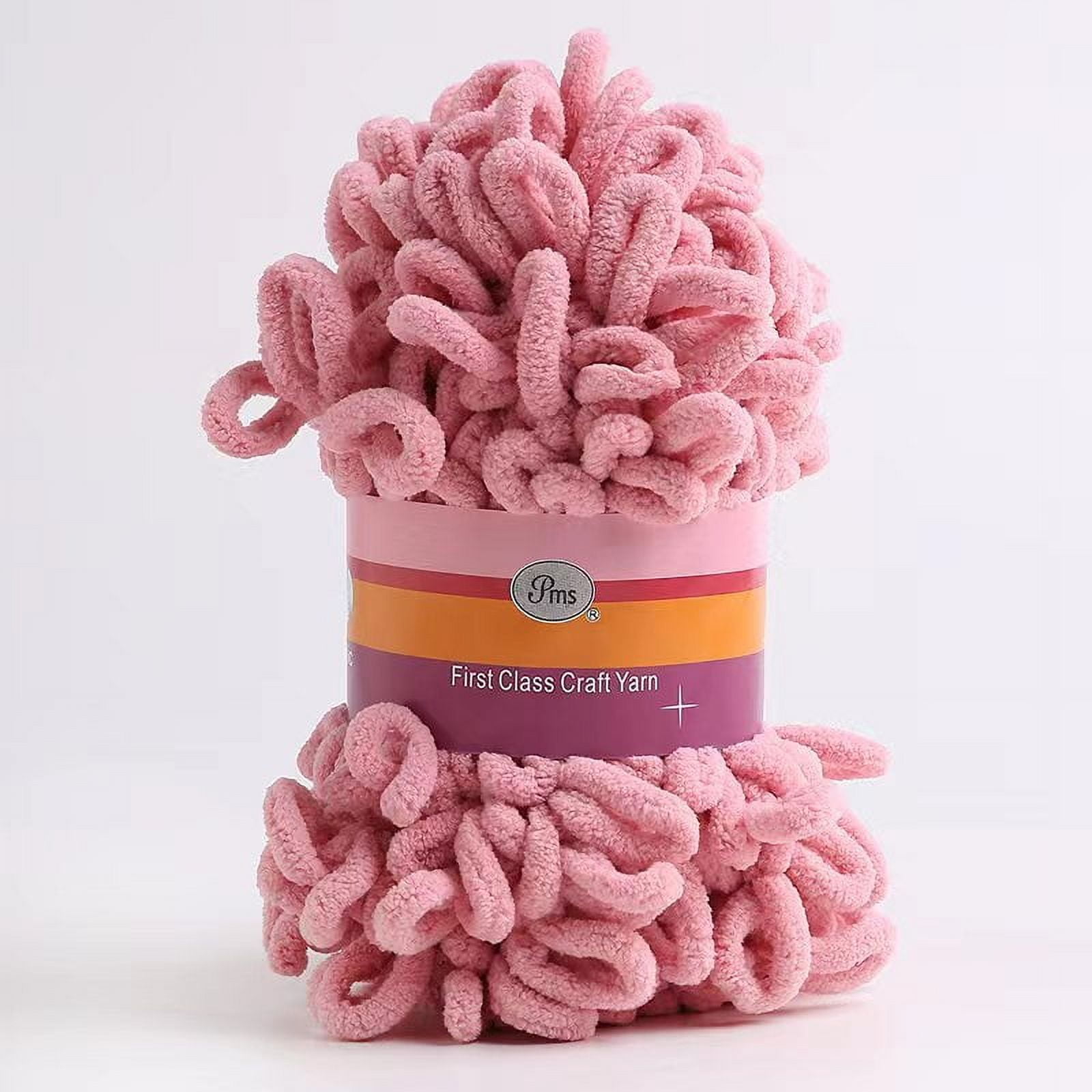 Chenille Loop Yarn, Puffy Yarn Chunky Craft Finger Knitting Loopy Yarn ...