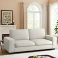 thumbnail image 1 of Chenille Loveseat Couch -88.6" Modern Design Sofa with Solid Wood, Metal Frame, Durable，Removable Back Cushion and Seat Cushion, Easy Cleaning(Beige), 1 of 6