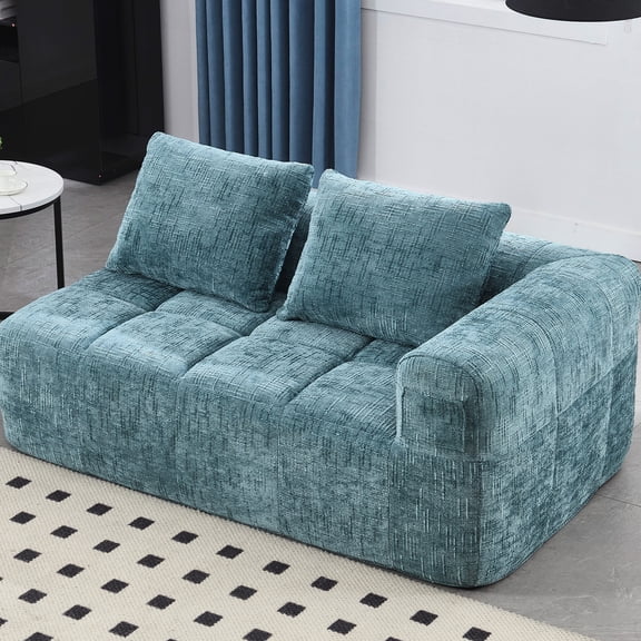 Chenille Loveseat - No Assembly - Living Room Entertaining - Effortless Enjoyment