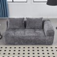 thumbnail image 1 of Chenille Loveseat Sofa, Minimalist Modular Couches Sleeper for Living Room Bedroom Apartment Lounge (Gray), 1 of 11
