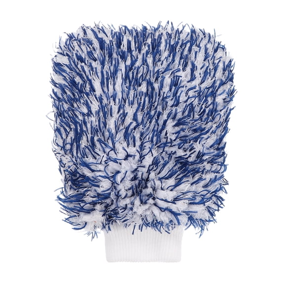 Chenille Microfiber Car Wash Mitts 10.2" x 6.7" Scratch Free Wash Gloves Absorbent Double Sided Plush Cleaning Drying Mitts for Car Washing Home, Blue