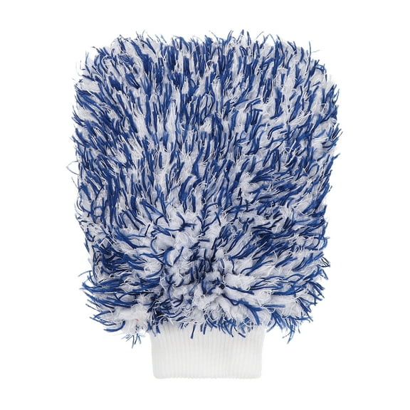 Chenille Microfiber Car Wash Mitts 9.1" x 6.7" Scratch Free Wash Gloves Absorbent Double Sided Plush Cleaning Drying Mitts for Car Washing Home, Blue