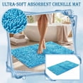 thumbnail image 1 of Chenille Non-Slip Bathroom Rug, 16x24 Inch Super Absorbent Soft Floor Mat, Cloud-Like Shaggy Mat for Tub Shower Entry Light Blue, 1 of 9