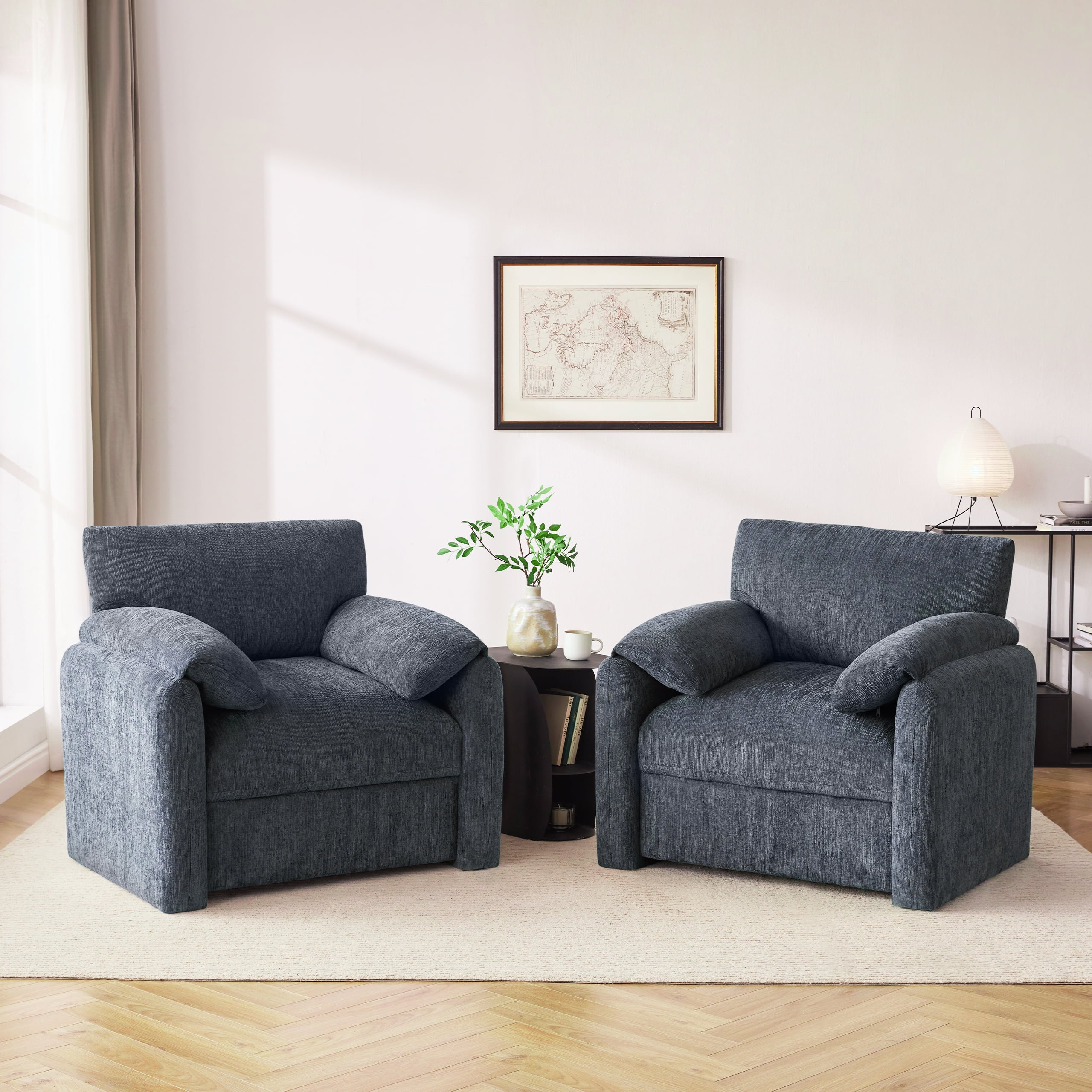 Chenille Oversized Armchair, 38.6" Wide Accent Chairs for Living Room