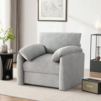 Chenille Oversized Armchair, 38.6" Wide Accent Chairs for Living Room, Modern Lounge Chair, Upholstered Mid-Century Reading Chair (LightGrey, 1 Pack)