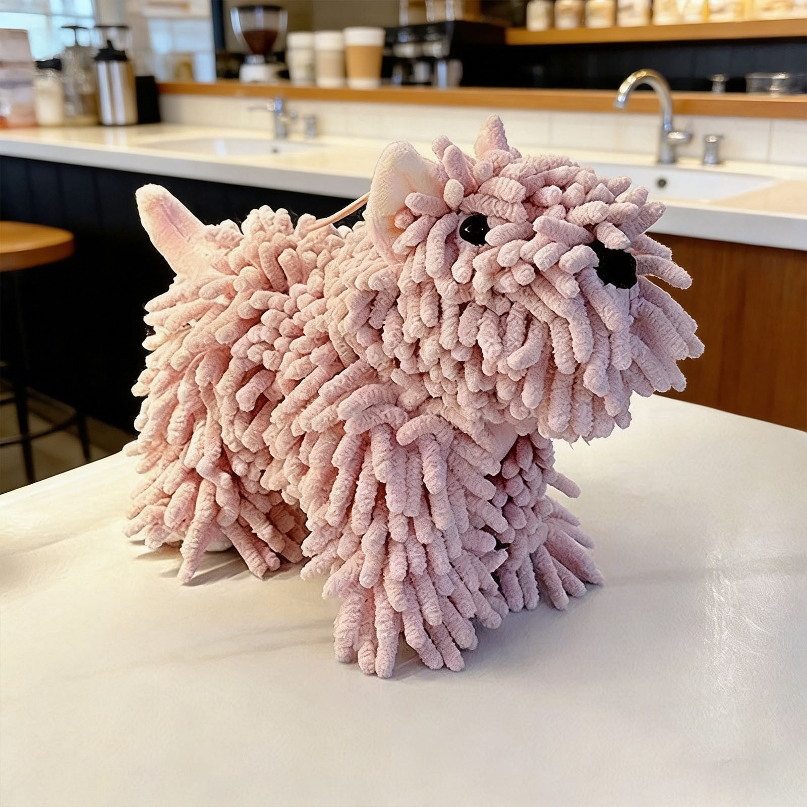 Chenille Puppy Towel, Soft Absorbent Hand Towel with 3D Dog Design ...