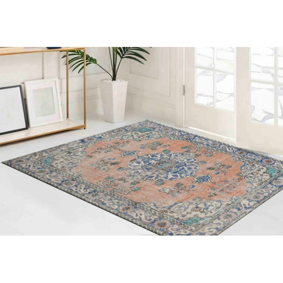 Chenille Rug, Home Decor Rug, Cool Rug, Floral Pattern Rug, Vintage Style Rug, Bohemian Rug, Corridor Rug, Medallion Rugs, Large Rug, 2.6'x9.2' - 80x280 cm