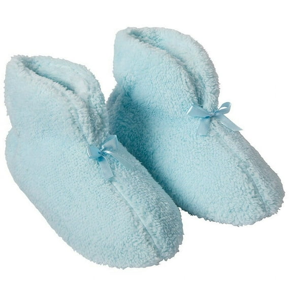 Chenille Slippers - Blue Large