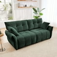 thumbnail image 1 of Chenille Small Loveseat Sofa, Mid Modern Century Love Seat Couches with 2 Pillows for Living Room, Lounge, Office, Green, 1 of 8
