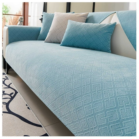 Chenille Sofa Cushion Cover,All-Season Seat Pad with Non-Slip Particles , Modern Protector for Leather Couches, Universal Sofa Cover