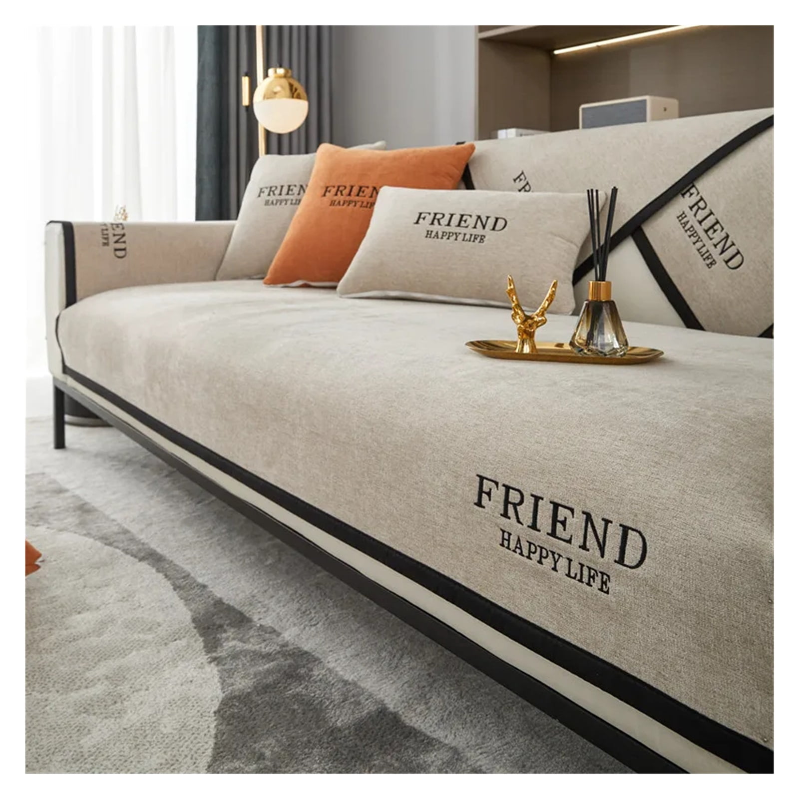 Decor R Covers Chenille Sofa Cushion for Living Room Letter Non-slip Sofas Towel Couch ...