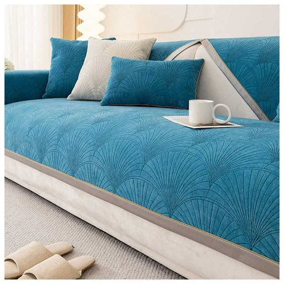 Chenille Sofa Protector,All-Season Couch Cover , Modern Minimalist Non-Slip Sofa Slipcovers for Sectional/U-Shaped Couches, Machine Washable
