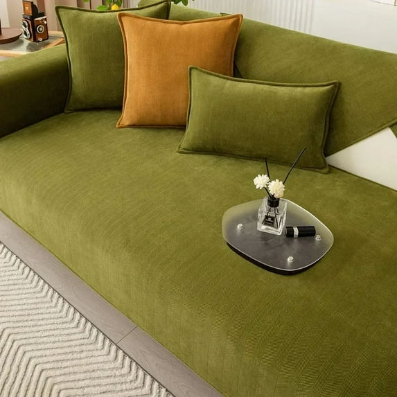 Chenille Solid Color Sofa Cover Non-slip Universal Sofa Mat for Living Room Four Seasons Couch Slipcovers Furniture Protector (A6 sofa mat,A 70x70cm 1pc)